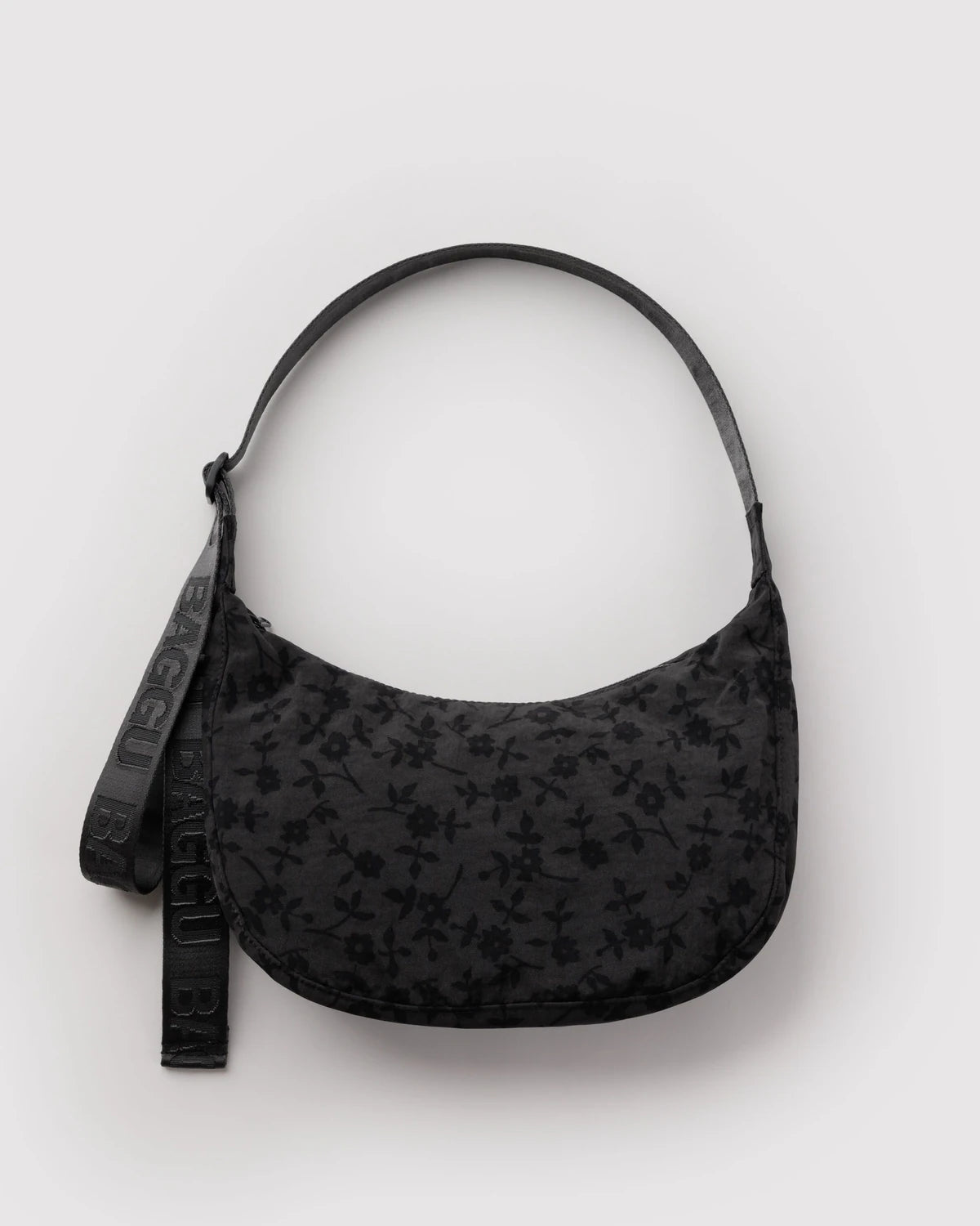 Baggu - Medium Nylon Crescent Bag | Charcoal Ditsy Floral