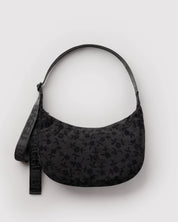 Baggu - Medium Nylon Crescent Bag | Charcoal Ditsy Floral