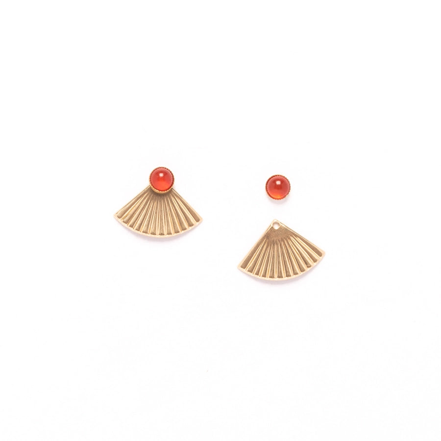 Michelle Starbuck - Carnelian Mini Pleat Jacket Earrings