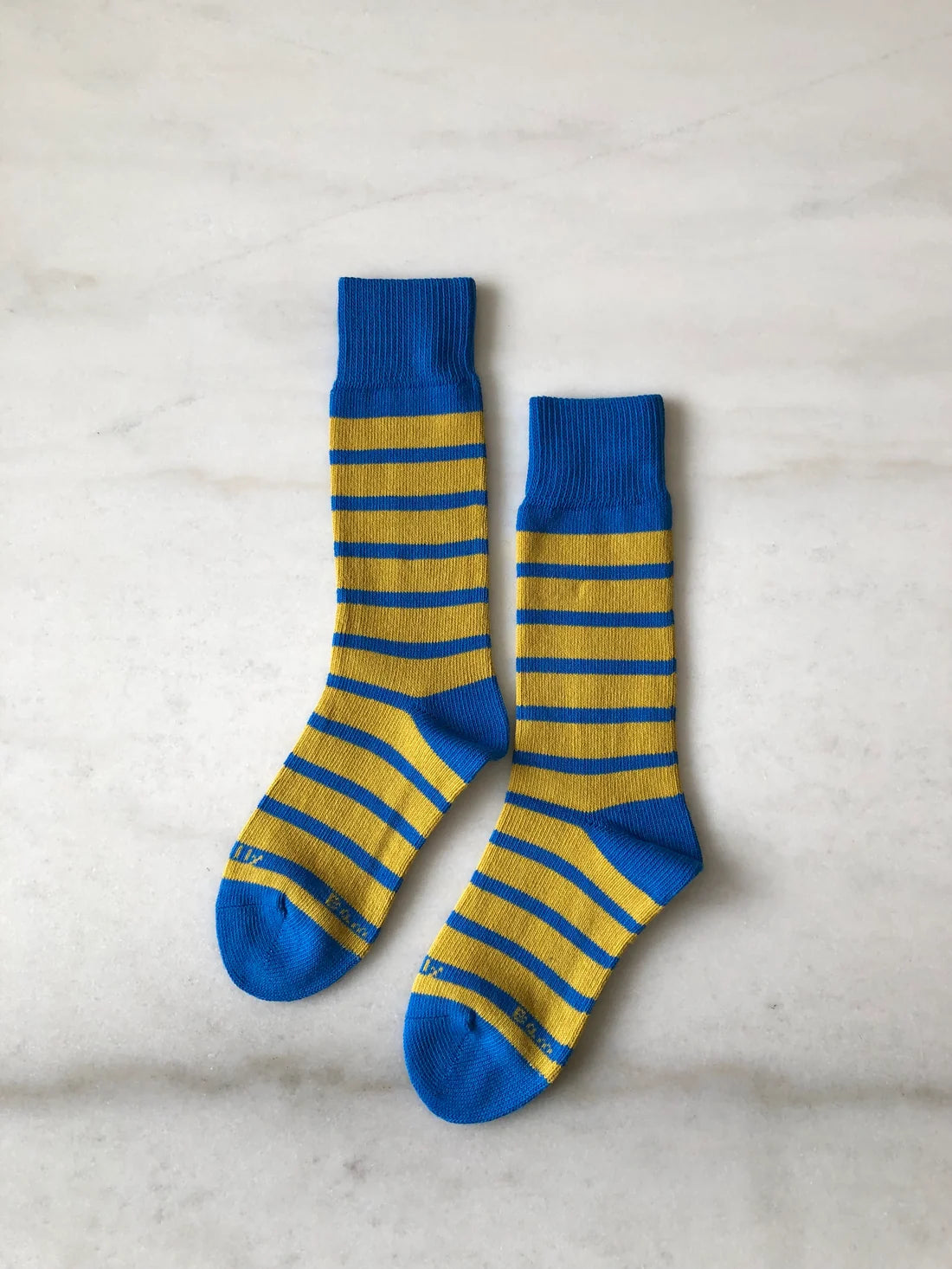 Billy Bamboo - Makino Pop Stripe High Socks | Olive Indigo