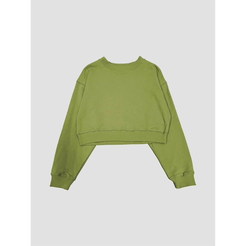 Blank Lab - Organic Cotton Cropped Crewneck Sweatshirt | Peridot