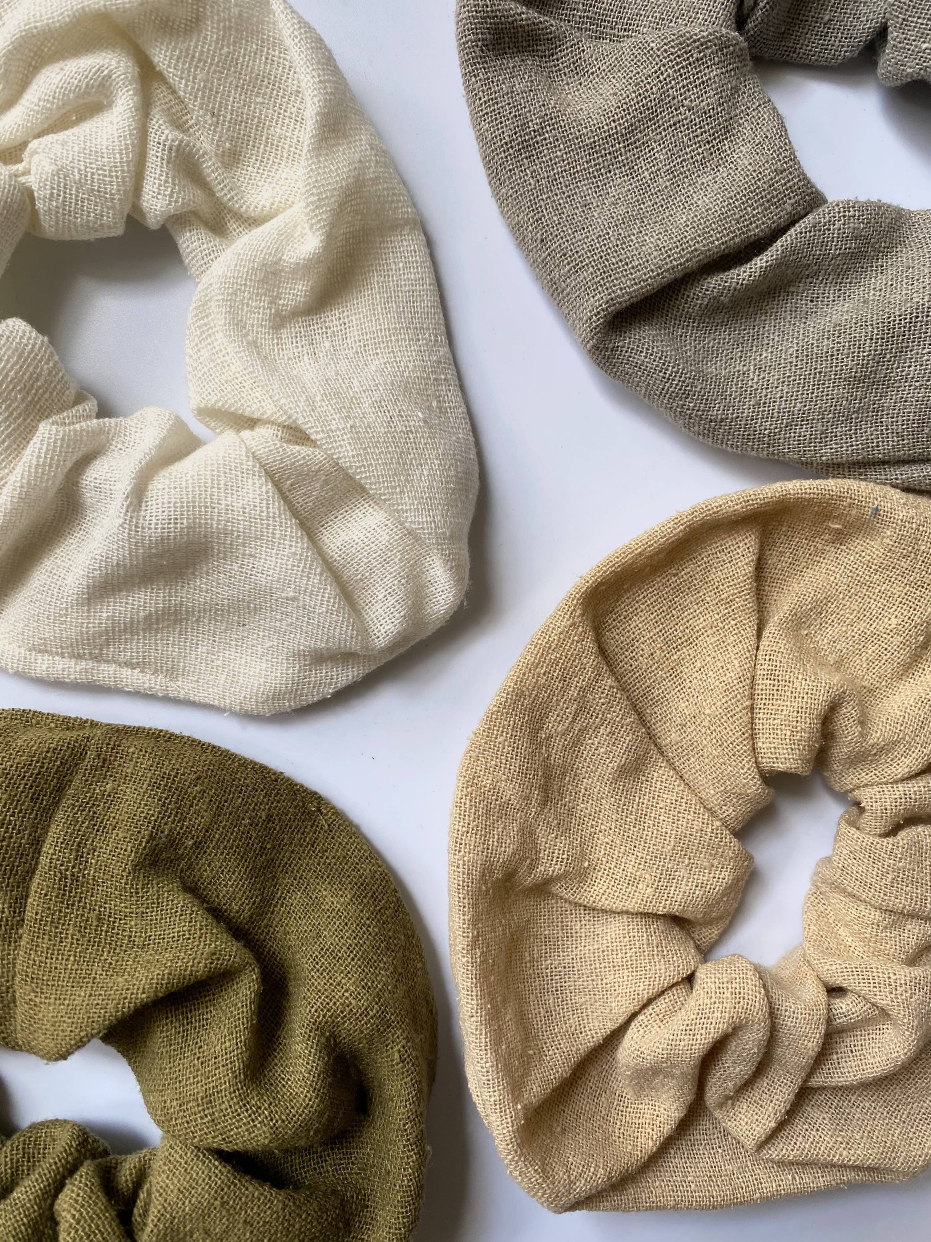 Eco Raw Studio - Raw Silk Naturally Dyed Hair Scrunchies: Terra Cotta