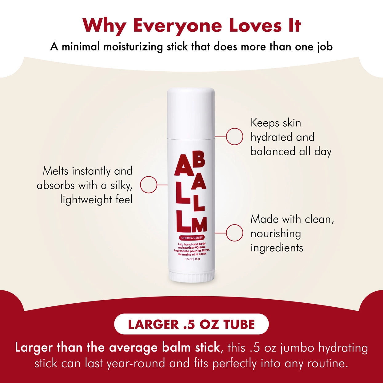 Zizia Botanicals - Giant All Balm Jumbo Stick | Cherry