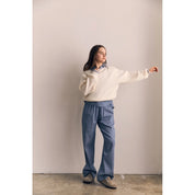 Blank Lab - Contrast Color Sweather Top | Off-White/Blue