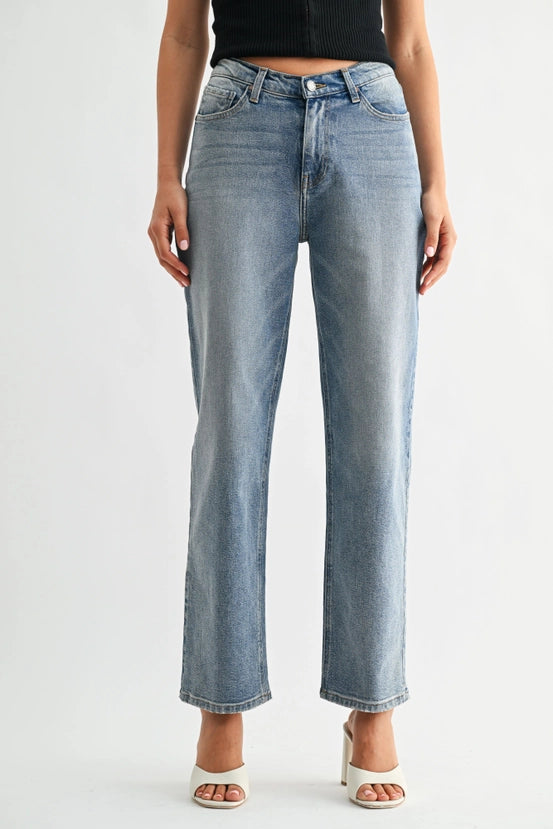 Just Black Denim - V-Waist Straight Leg Denim | Light Denim