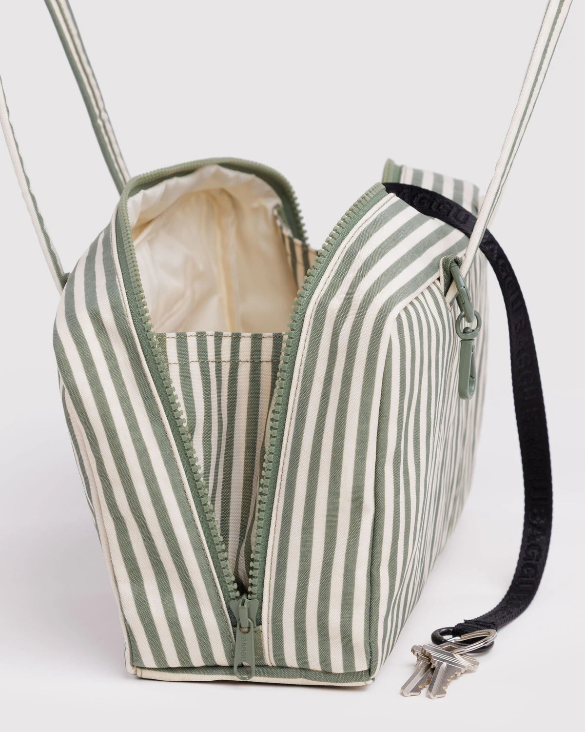 Baggu - Nylon Bowler Bag | Sage Stripe