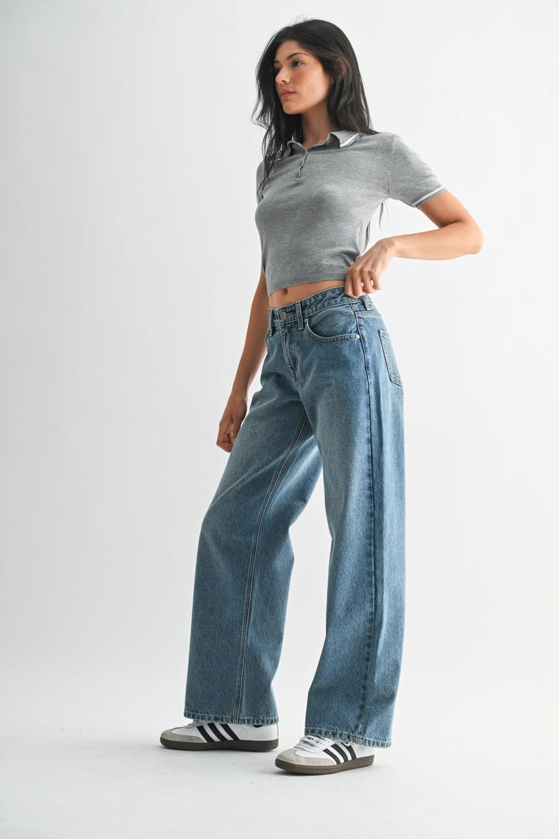 Just Black Denim - Baggy Wide Leg | Medium Denim