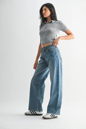 Just Black Denim - Baggy Wide Leg | Medium Denim