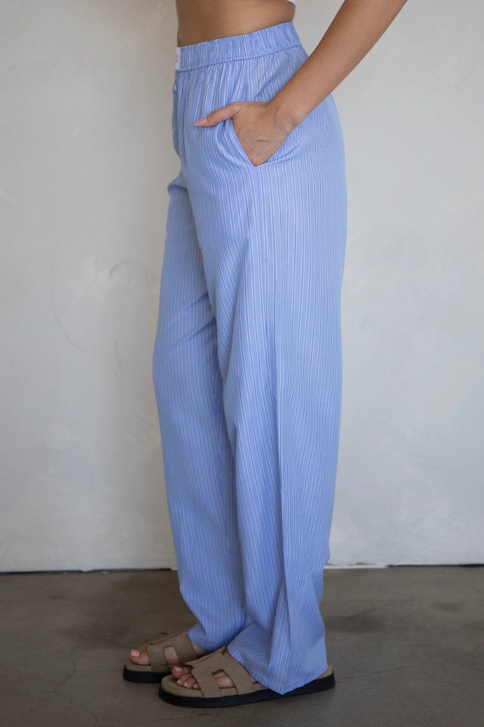 Things Between - Striped Boxer Pants | Light Blue