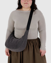 Baggu - Medium Denim Crescent Bag | Washed Black Denim