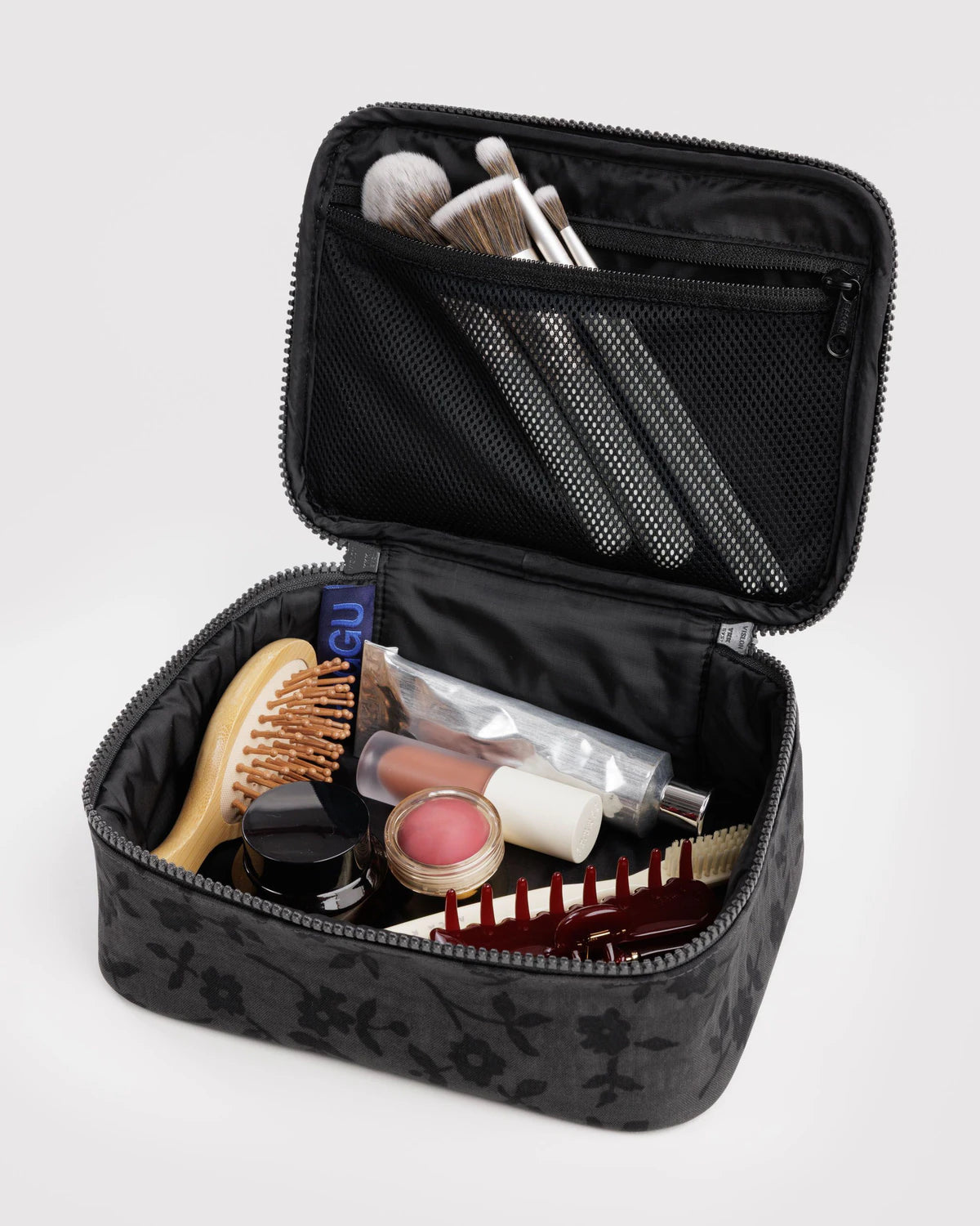 Baggu - Small Cosmetic Case | Charcoal Ditsy Floral
