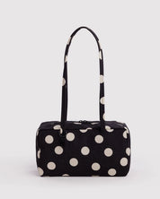 Baggu - Nylon Bowler Bag | Black And Cream Polka Dot