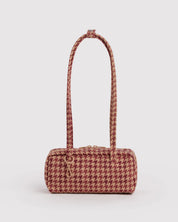Baggu - Small Nylon Bowler Bag | Tan Houndstooth