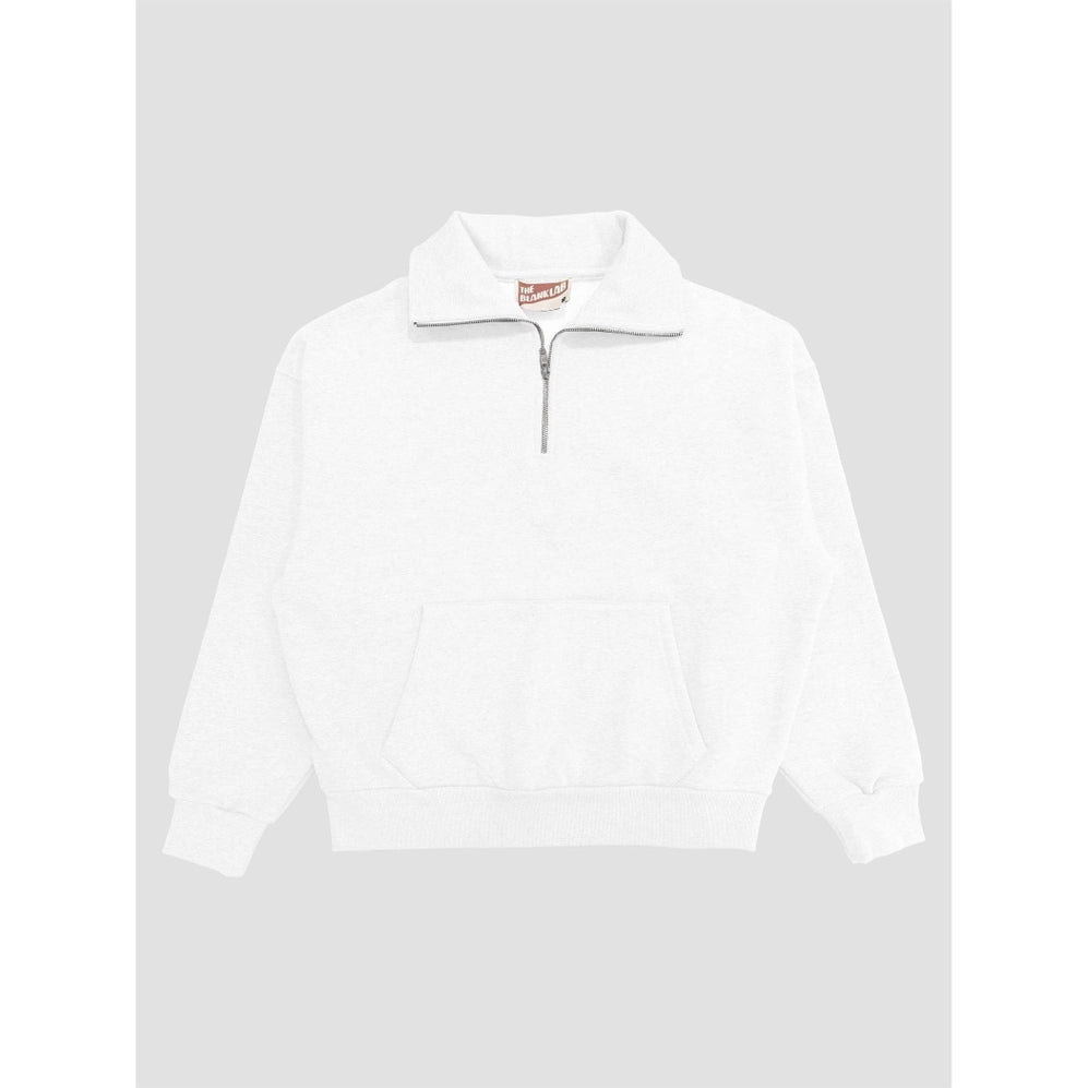 Blank Lab - Half Zip Fleece Sweatshirt | Off White