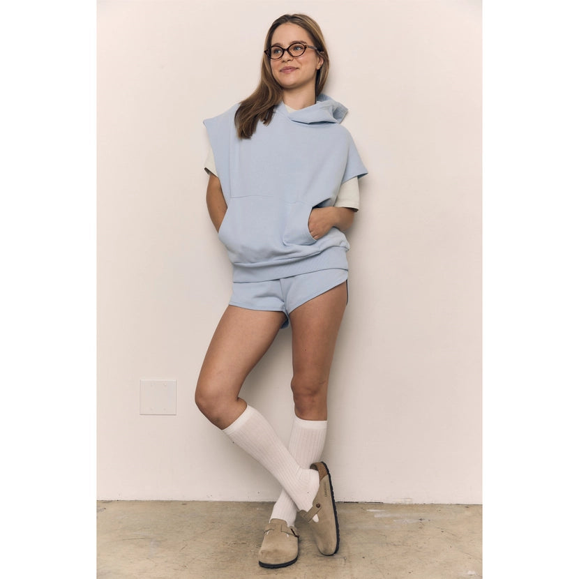 Blank Lab - Organic Cotton Terry Pullover Vest | Pale Blue