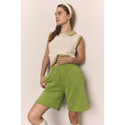 Blank Lab - Collar Contrast Vest | Ivory & Green