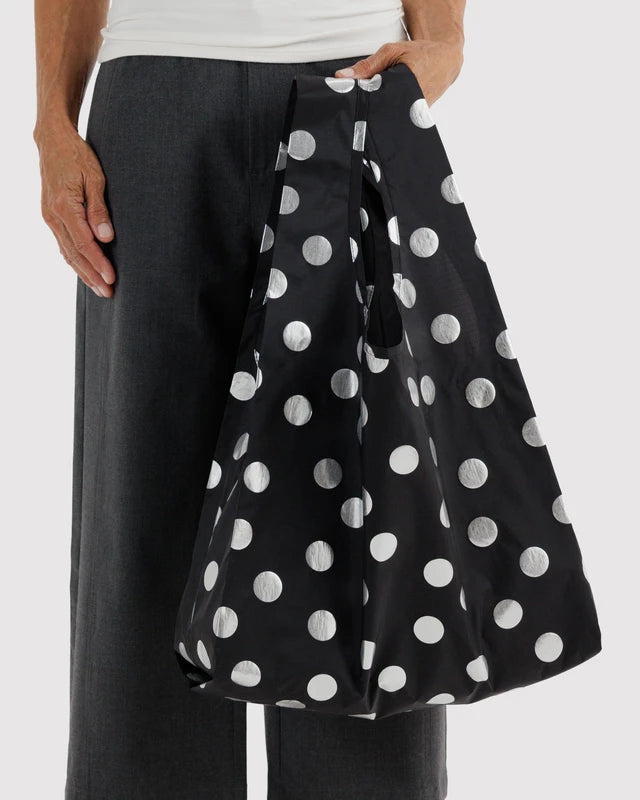 Baggu - Standard Baggu | Silver Metallic Polka Dot