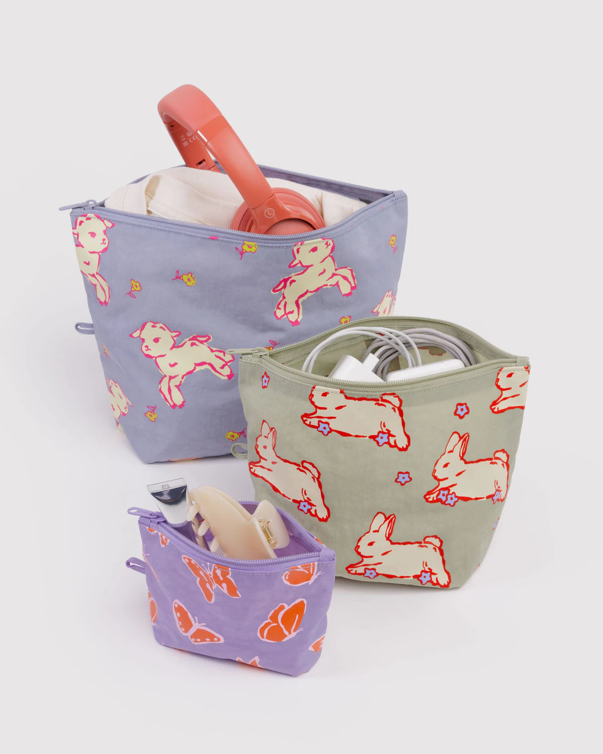 Baggu - Go Pouch Set | Spring Animals