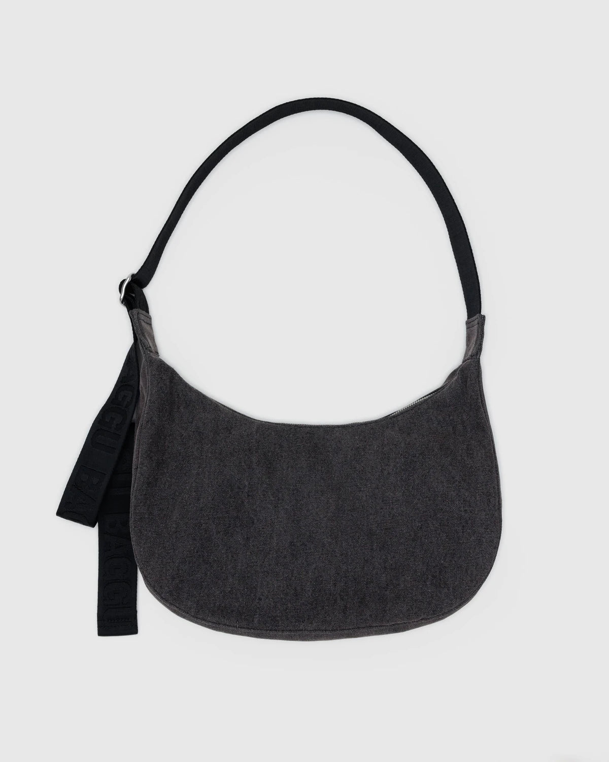 Baggu - Medium Denim Crescent Bag | Washed Black Denim
