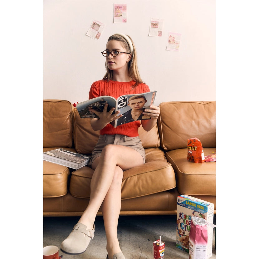 Blank Lab - Short Sleeve Cable Sweater | Red