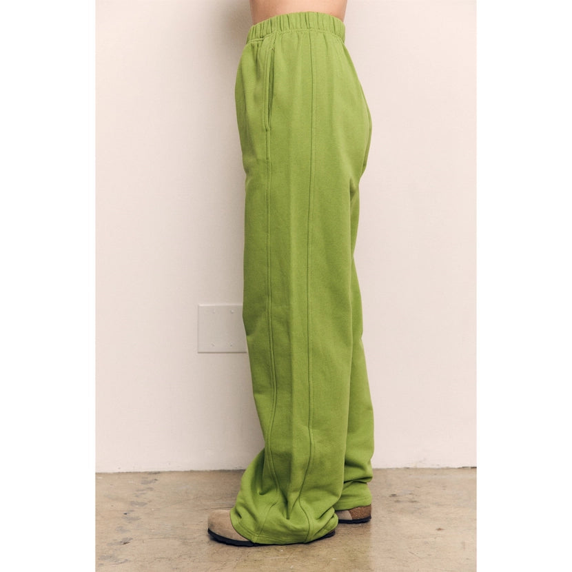 Blank Lab - Organic Cotton Terry Wide Pants | Peridot