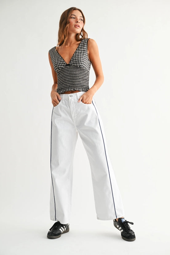 Just Black Denim - Barrel Jean Twist | White