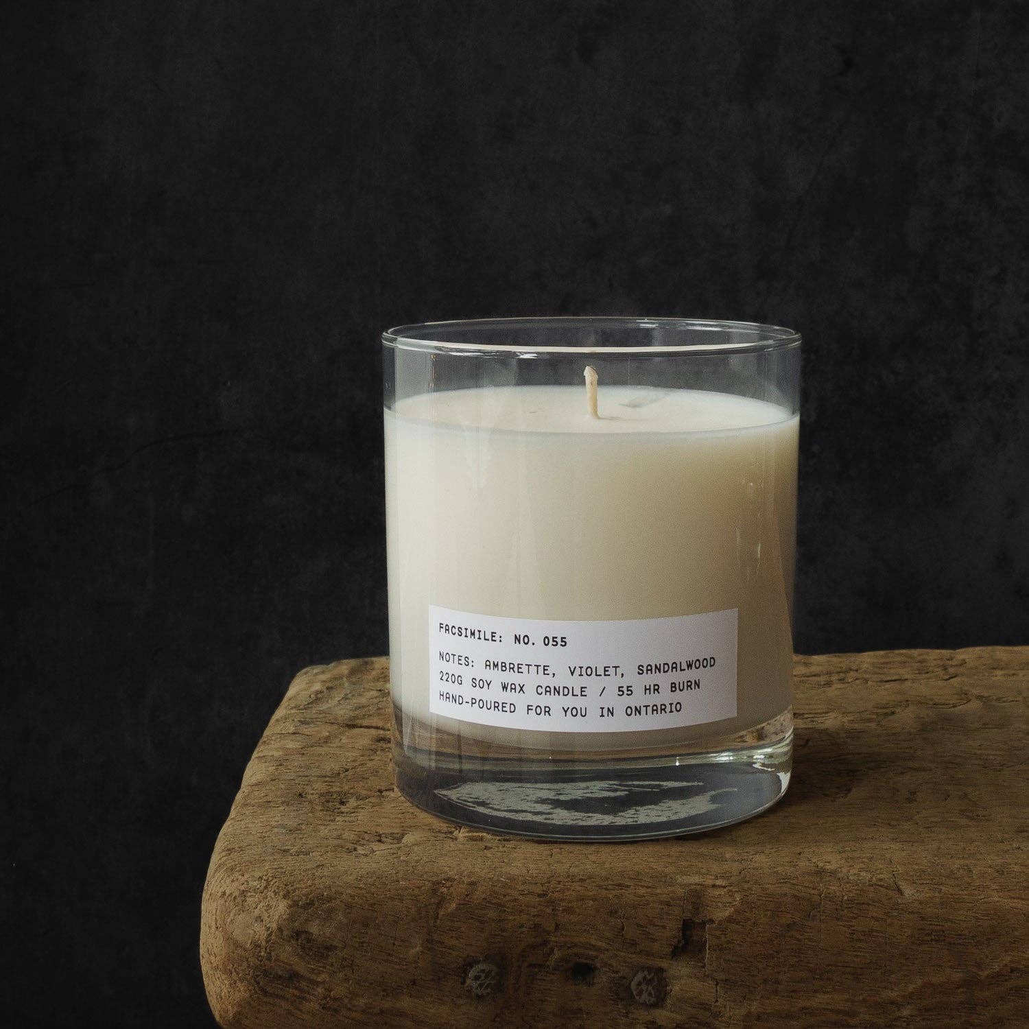 FACSIMILE - No. 055: Ambrette, Violet, Sandalwood [220g Soy Candle]