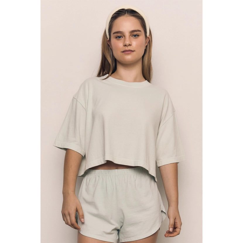 Blank Lab - Loose Fit Cropped Tee | Mist