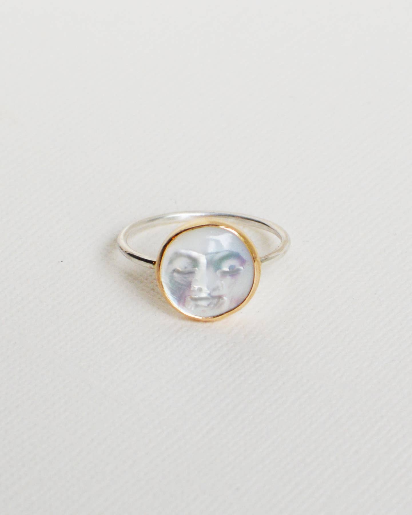 Gem & Blue - Pearl Moon Ring | Size 8