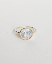 Gem & Blue - Pearl Moon Ring | Size 8