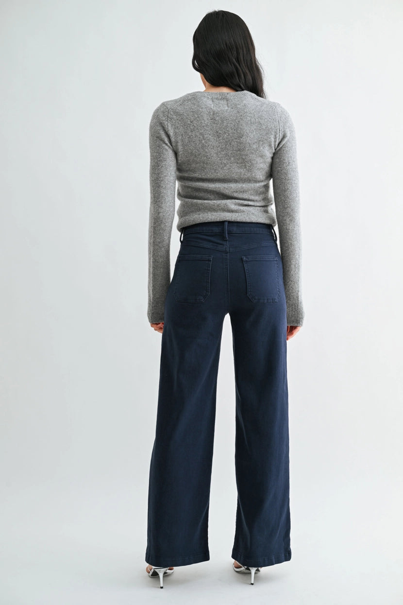 Just Black Denim - Mini Patch Pocket Wide Leg | Navy