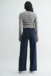 Just Black Denim - Mini Patch Pocket Wide Leg | Navy