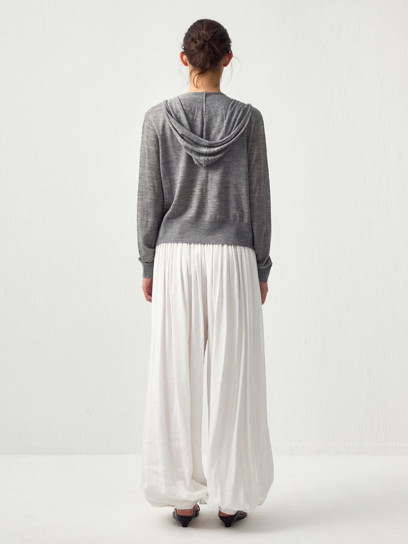 CUBIC - Pleated Lantern Pants | White