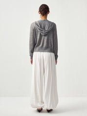 CUBIC - Pleated Lantern Pants | White