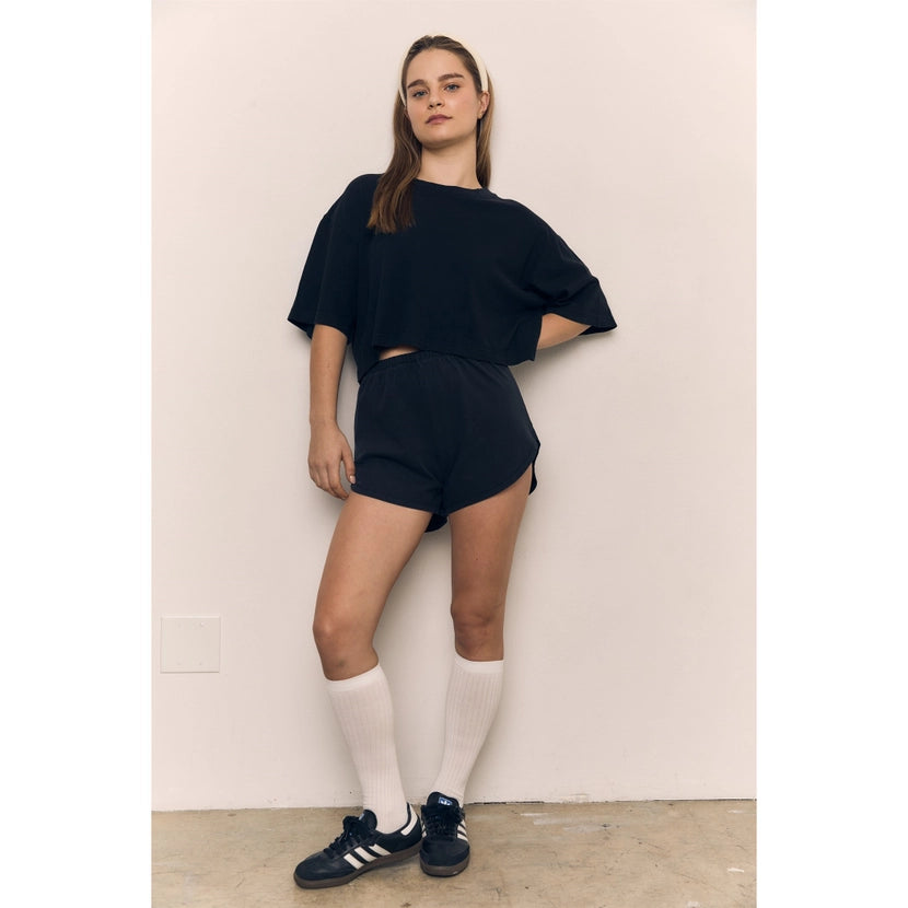 Blank Lab - Cotton Jersey Dolphin Short | Black