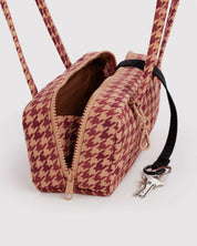 Baggu - Small Nylon Bowler Bag | Tan Houndstooth