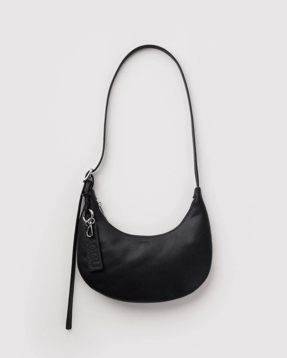 Baggu - Small Recycled Leather Flat Crescent | Black