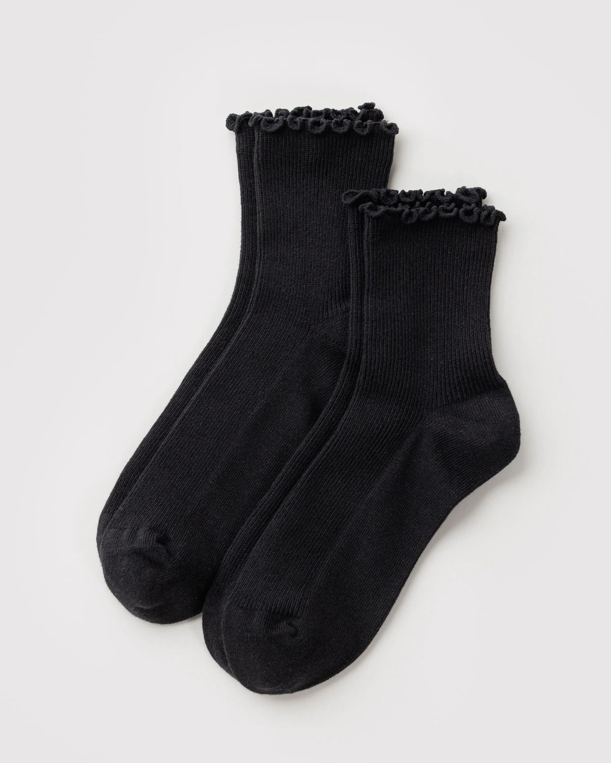 Baggu - Lettuce Edge Sock Set of 2 | Black