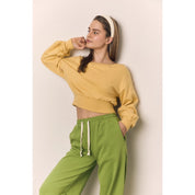 Blank Lab - Off Shoulder Lightweight Sweatshirt | Yellow