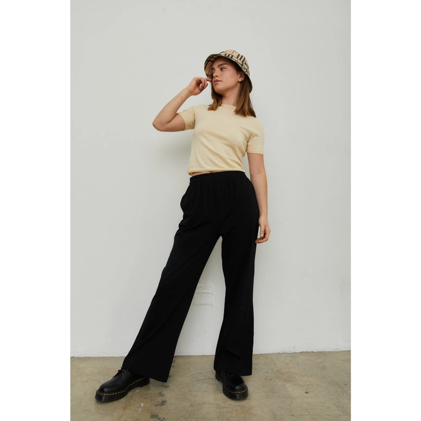 Blank Lab - Washed Cotton Straight Pants | Black