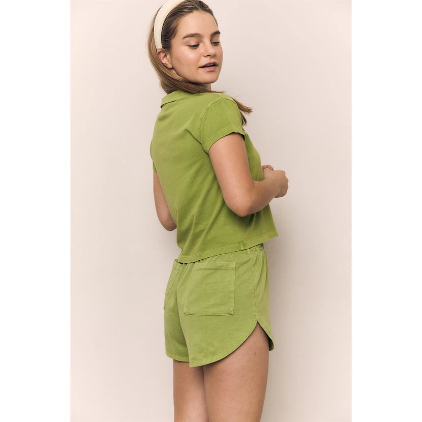 Blank Lab - Cotton Jersey Collar Tee | Peridot