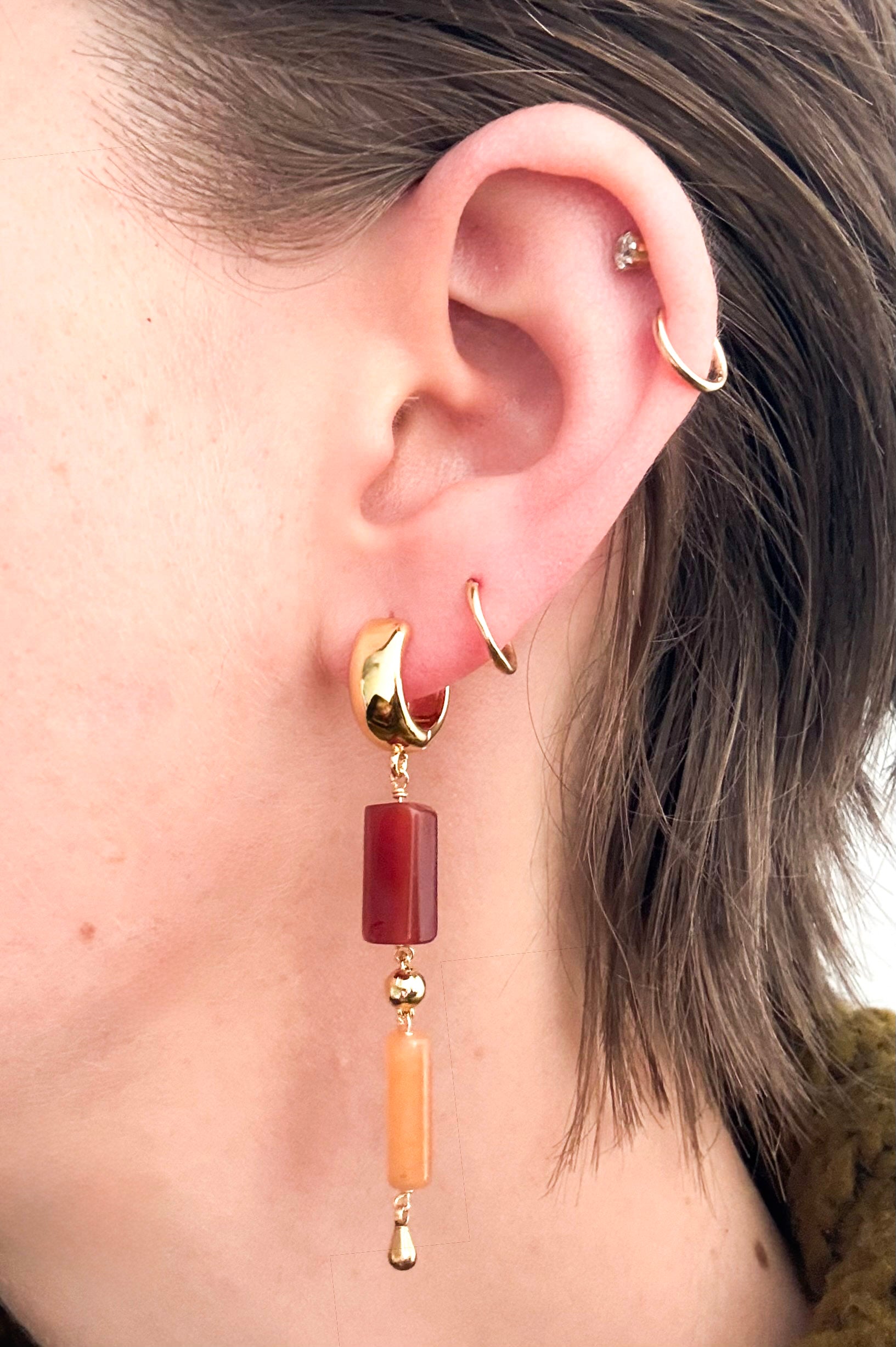 Made Community - Gem Ball Dangle Earrings