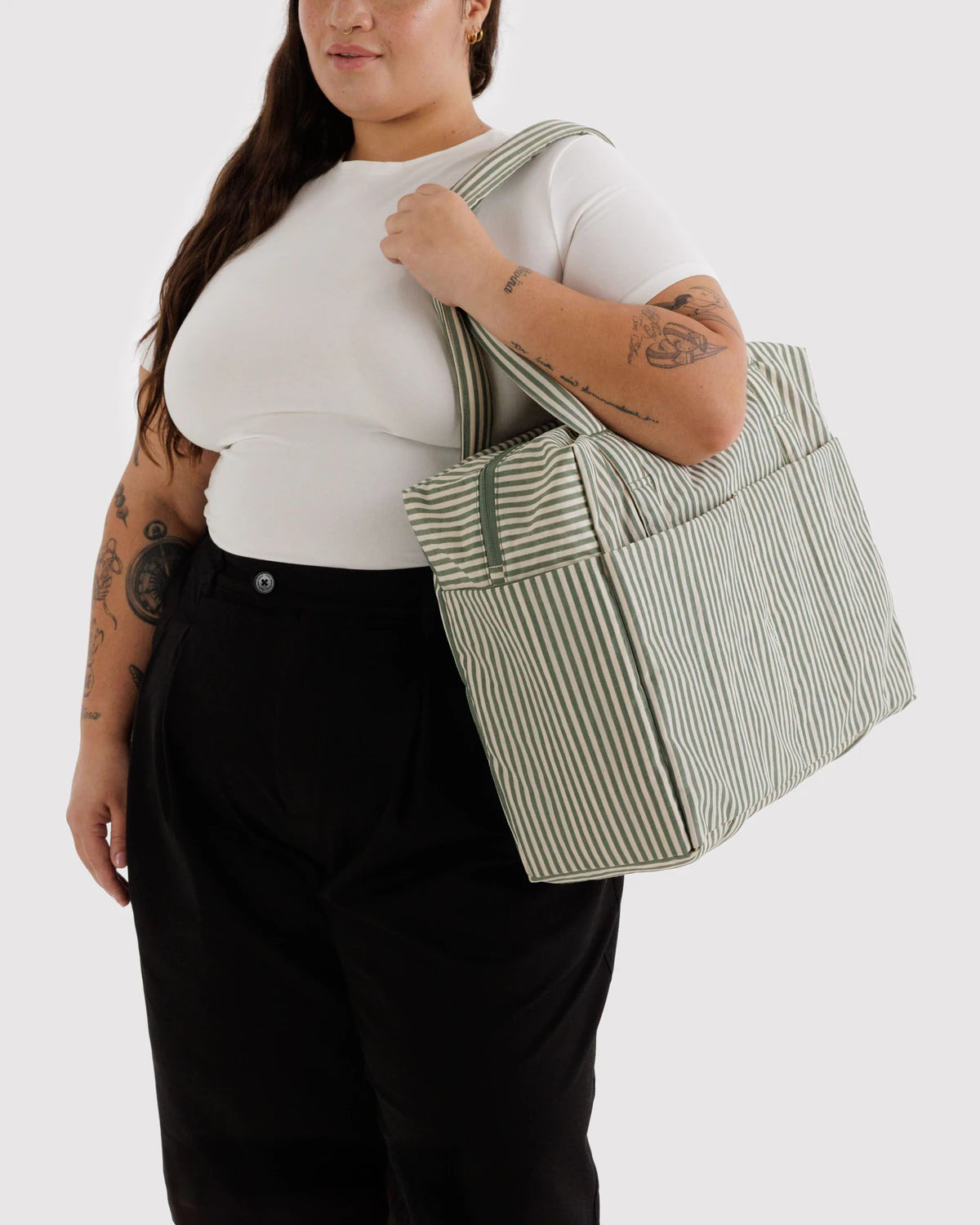 Baggu - Cloud Carry-On | Sage Stripe