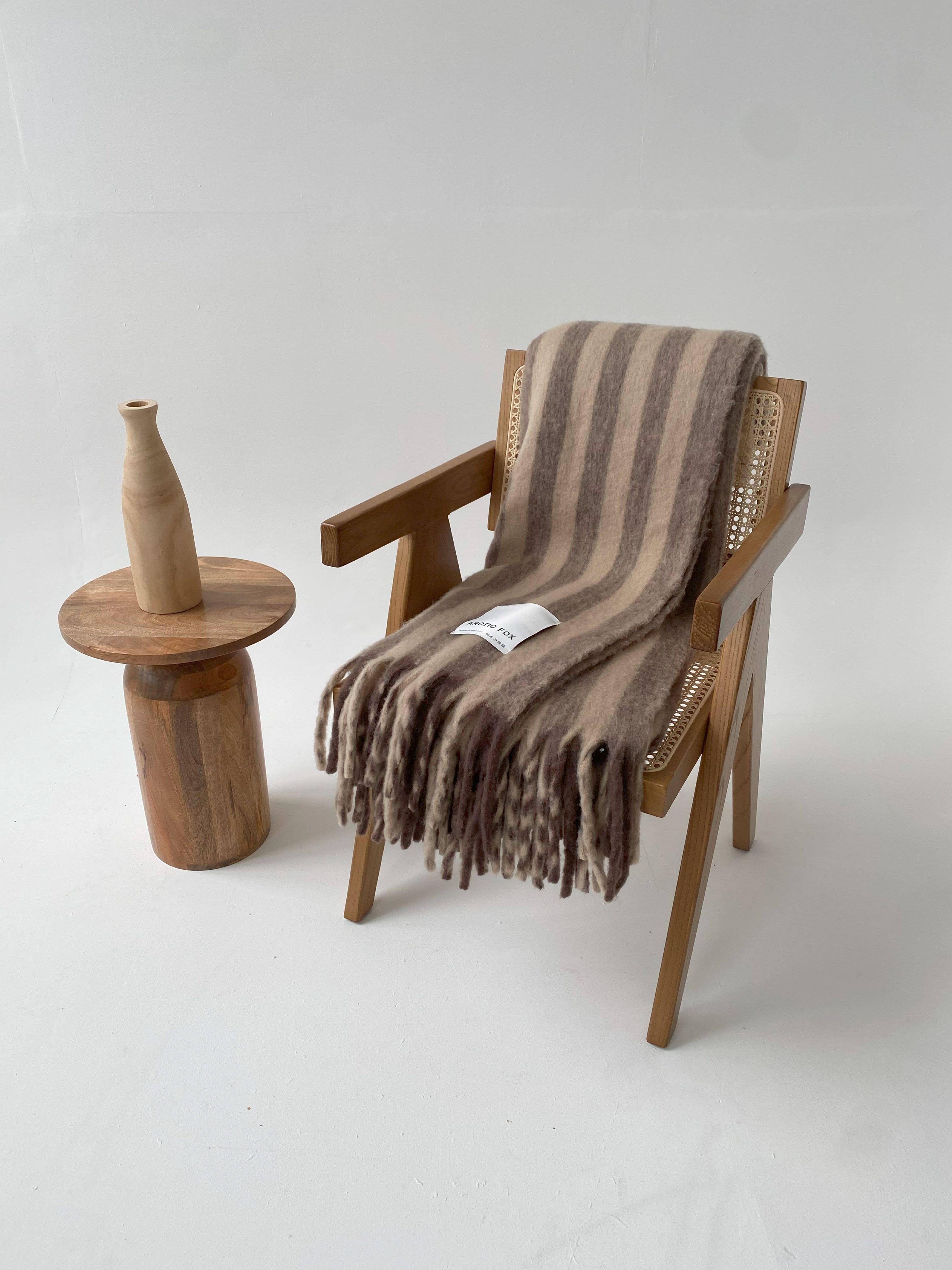 Arctic Fox & Co. - The Wool Stripe Throw | Burnt Umber Stripe