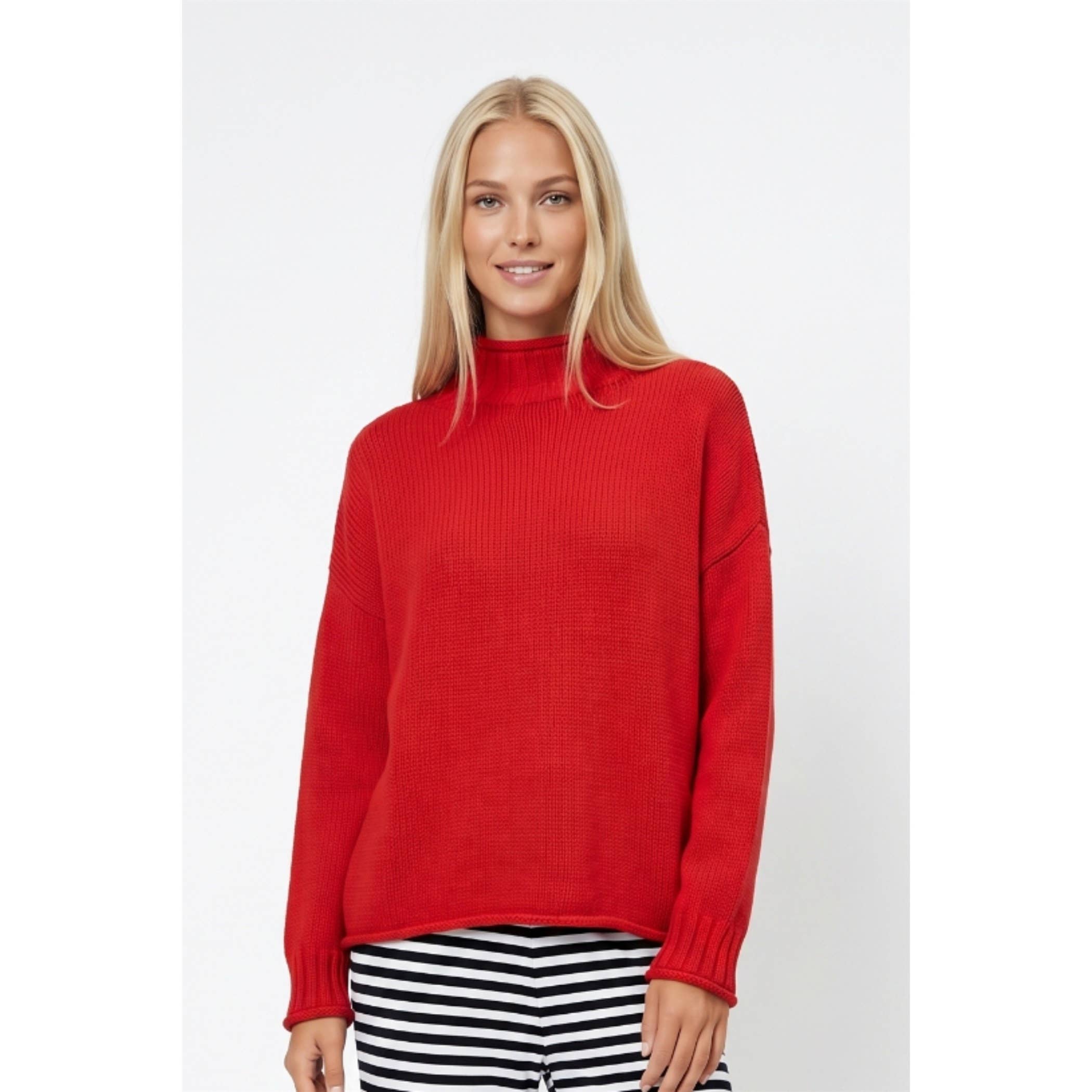 Twentifourth - Mock Neck Sweater | Cherry Red