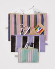 Baggu - Flat Pouch Set | Candy Shop Stripes