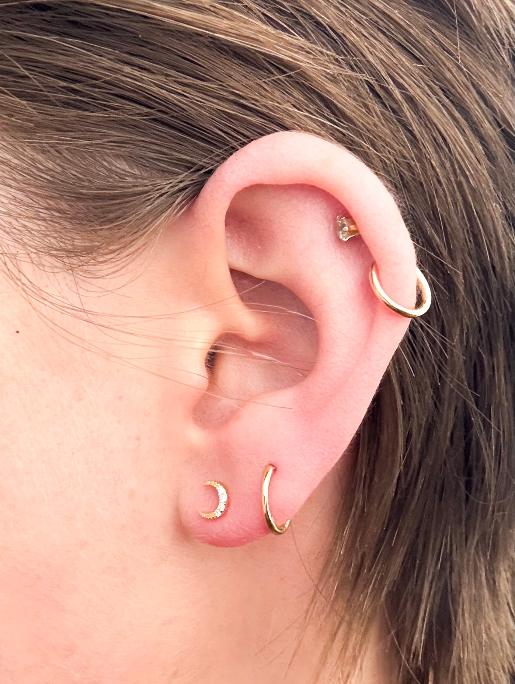 Made Community - CZ Moon Studs