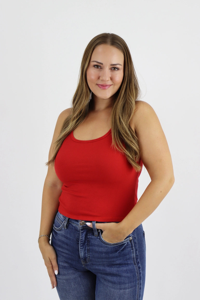 Alexander Jane - The Micro Ribbed Tank | Cherry