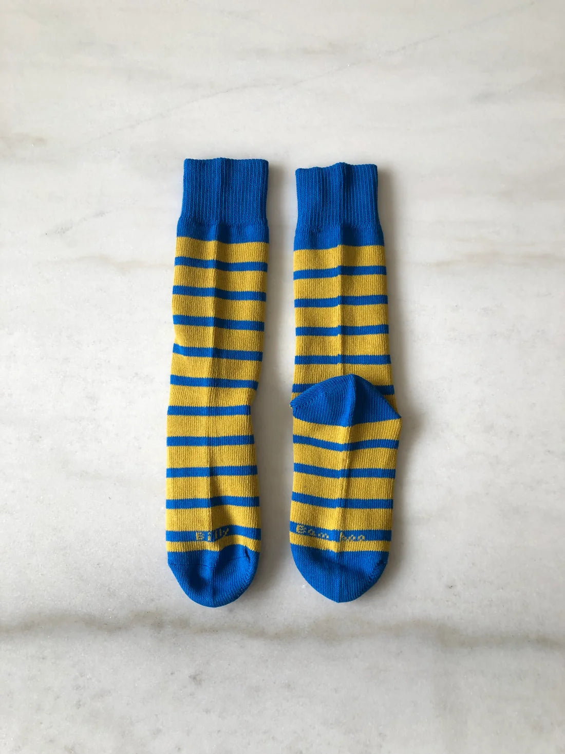 Billy Bamboo - Makino Pop Stripe High Socks | Olive Indigo