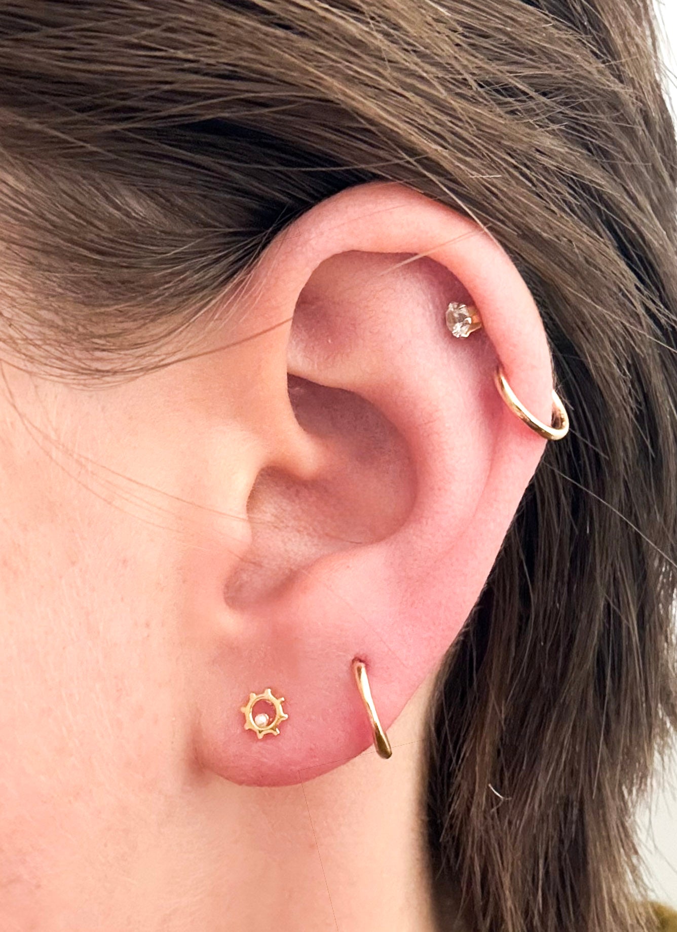 Made Community - Tiny Pearl Sun Studs